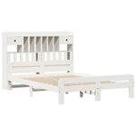 Bookcase Bed without Mattress White 160x200 cm Solid Wood Pine - Bargainia.com - 