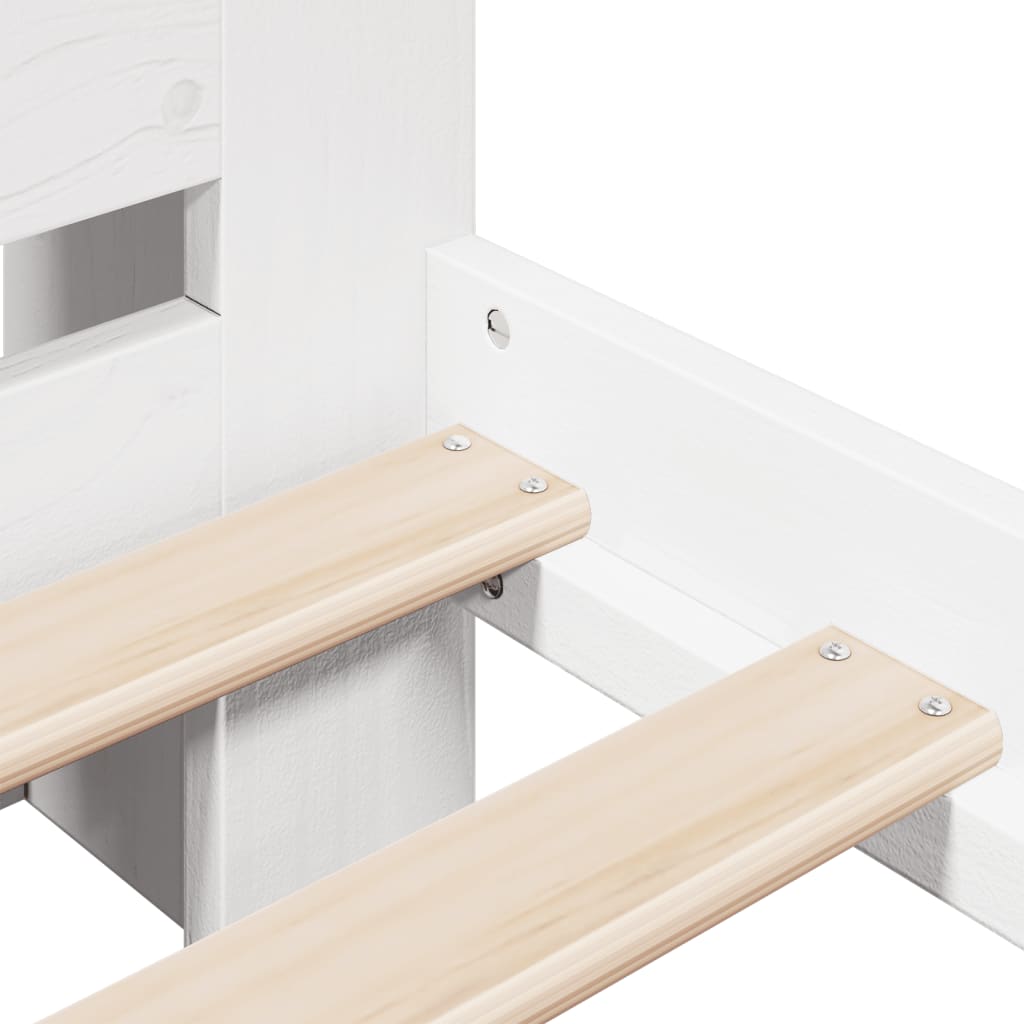 Bookcase Bed without Mattress White 160x200 cm Solid Wood Pine - Bargainia.com - 