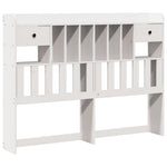 Bookcase Bed without Mattress White 160x200 cm Solid Wood Pine - Bargainia.com - 