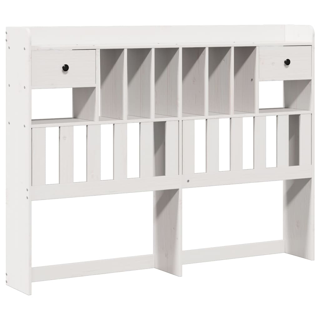 Bookcase Bed without Mattress White 160x200 cm Solid Wood Pine - Bargainia.com - 