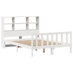 Bookcase Bed without Mattress White 160x200 cm Solid Wood Pine - Bargainia.com - 