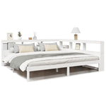 Bookcase Bed without Mattress White 180x200 cm Solid Wood Pine - Bargainia.com - 