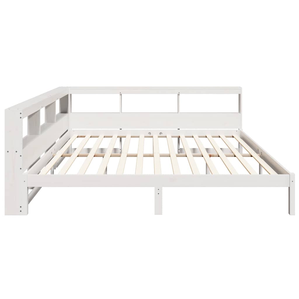 Bookcase Bed without Mattress White 180x200 cm Solid Wood Pine - Bargainia.com - 