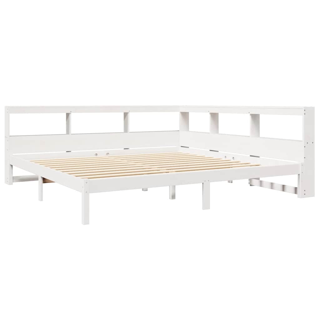 Bookcase Bed without Mattress White 180x200 cm Solid Wood Pine - Bargainia.com - 
