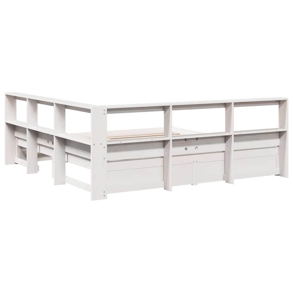 Bookcase Bed without Mattress White 180x200 cm Solid Wood Pine - Bargainia.com - 8721158646125 - 3324347