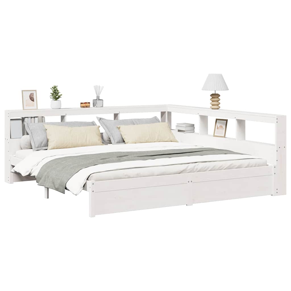 Bookcase Bed without Mattress White 180x200 cm Solid Wood Pine - Bargainia.com - 8721158646125 - 3324347