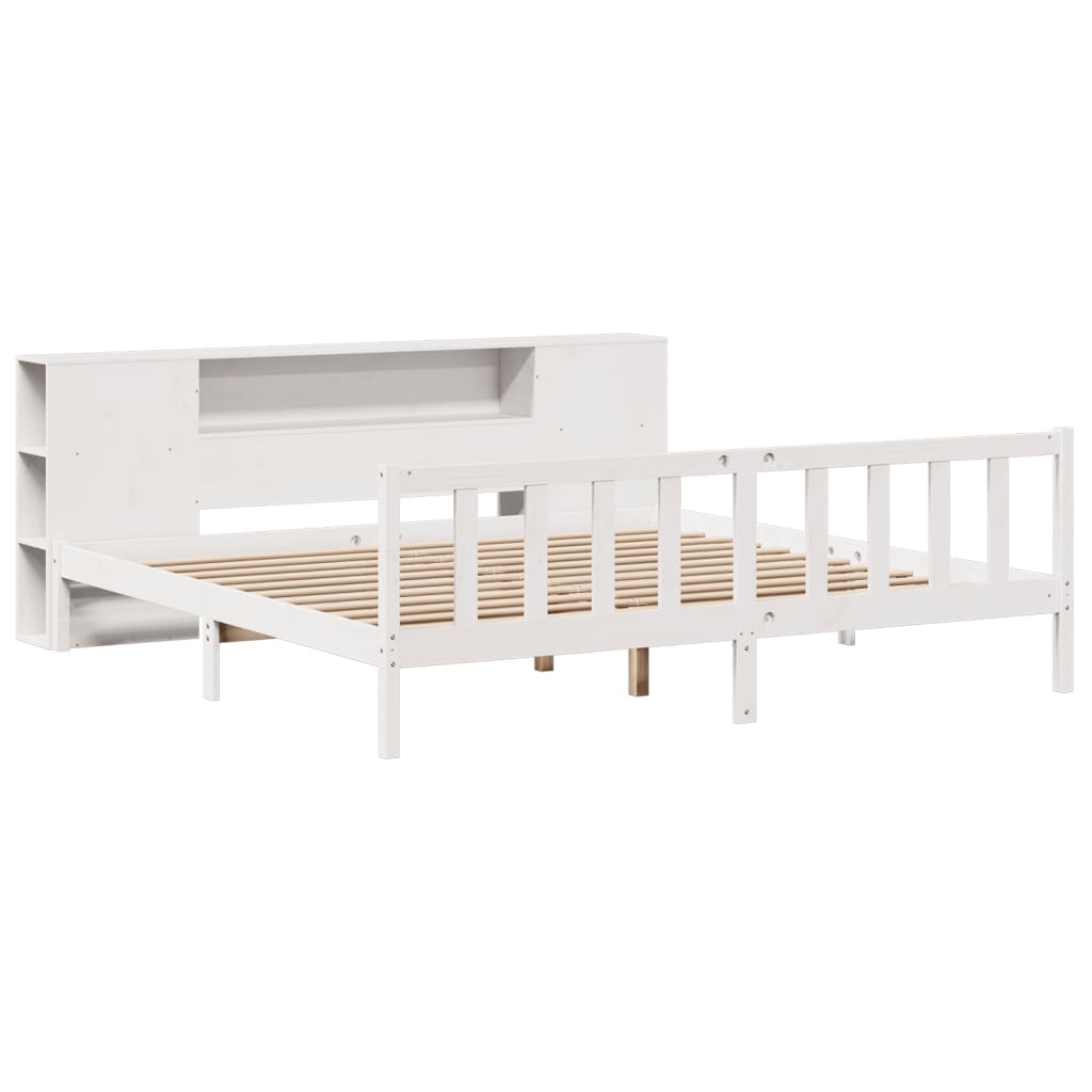 Bookcase Bed without Mattress White 200x200 cm Solid Wood Pine - Bargainia.com - 8721158604538 - 3321666