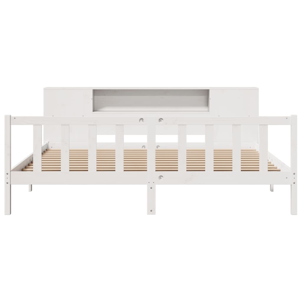Bookcase Bed without Mattress White 200x200 cm Solid Wood Pine - Bargainia.com - 8721158604538 - 3321666