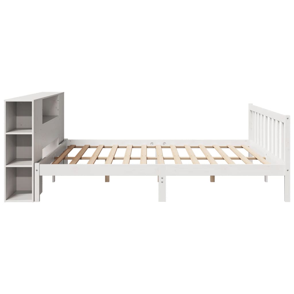 Bookcase Bed without Mattress White 200x200 cm Solid Wood Pine - Bargainia.com - 8721158604538 - 3321666