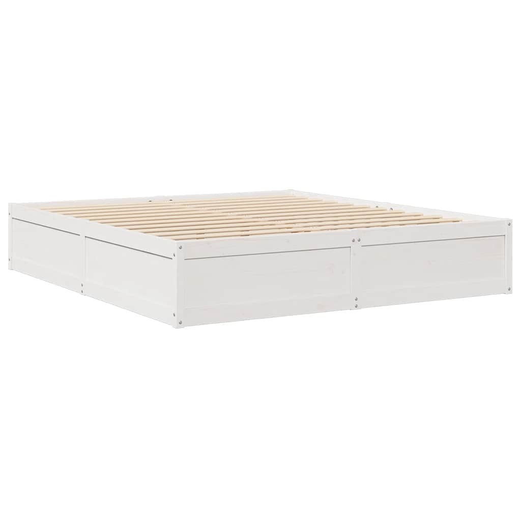 Bookcase Bed without Mattress White 200x200cm Solid Wood Pine - Bargainia.com - 8721158647146 - 3324449