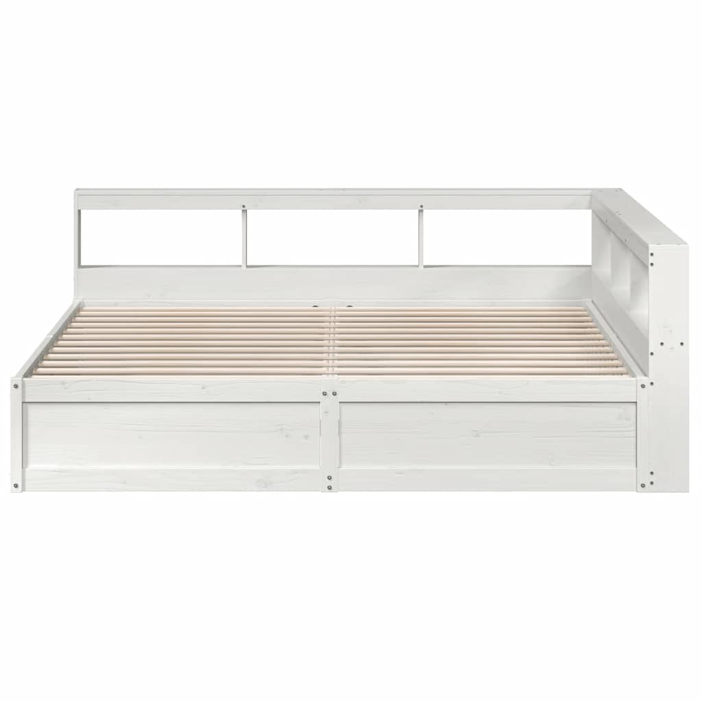 Bookcase Bed without Mattress White 200x200cm Solid Wood Pine - Bargainia.com - 8721158647146 - 3324449