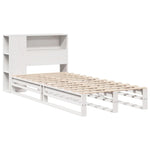 Bookcase Bed without Mattress White 75x190 cm Small Single Solid Wood - Bargainia.com - 