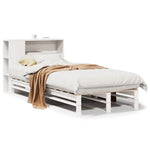 Bookcase Bed without Mattress White 75x190 cm Small Single Solid Wood - Bargainia.com - 