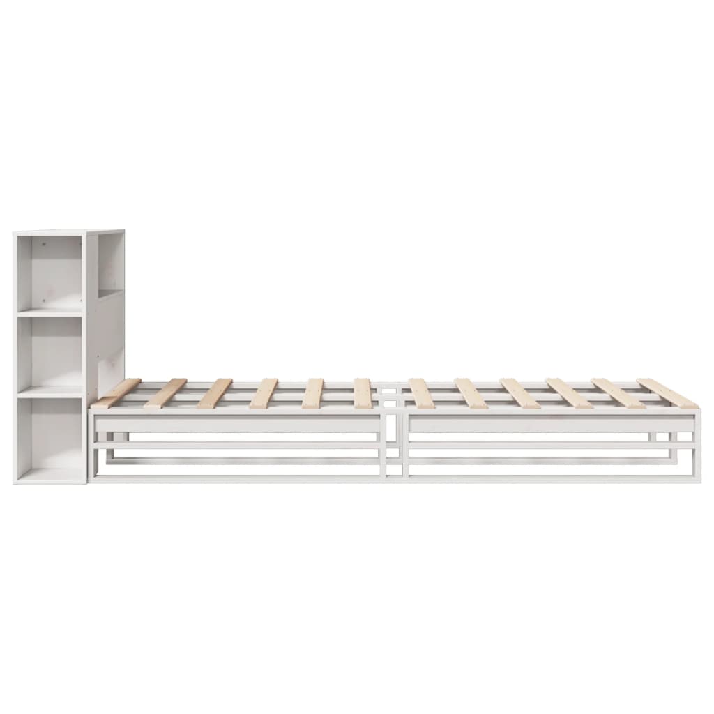 Bookcase Bed without Mattress White 75x190 cm Small Single Solid Wood - Bargainia.com - 8721158626936 - 3323906