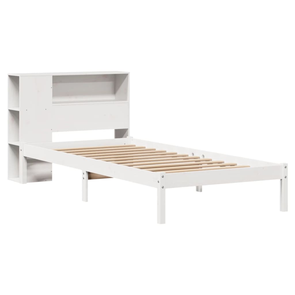 Bookcase Bed without Mattress White 90x190 cm Single Solid Wood Pine - Bargainia.com - 8721158603494 - 3321562