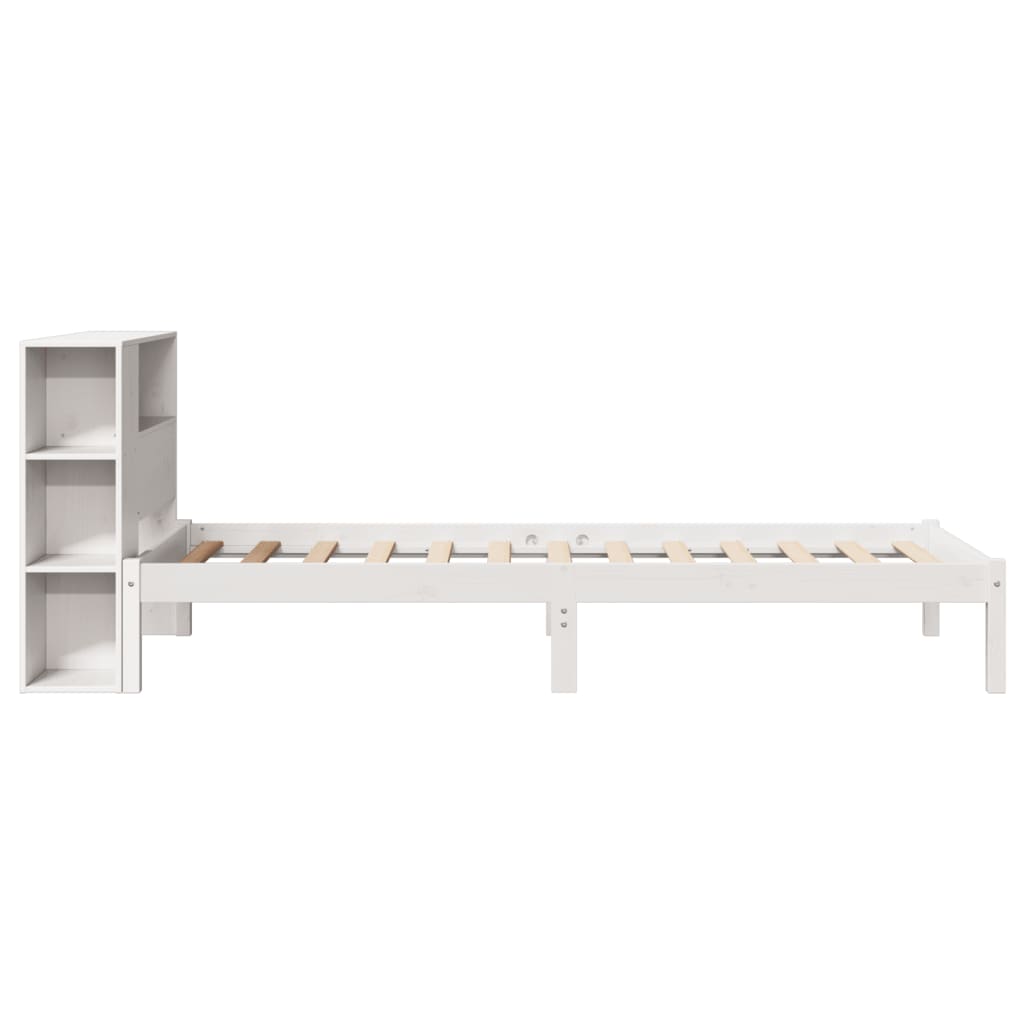 Bookcase Bed without Mattress White 90x190 cm Single Solid Wood Pine - Bargainia.com - 8721158603494 - 3321562