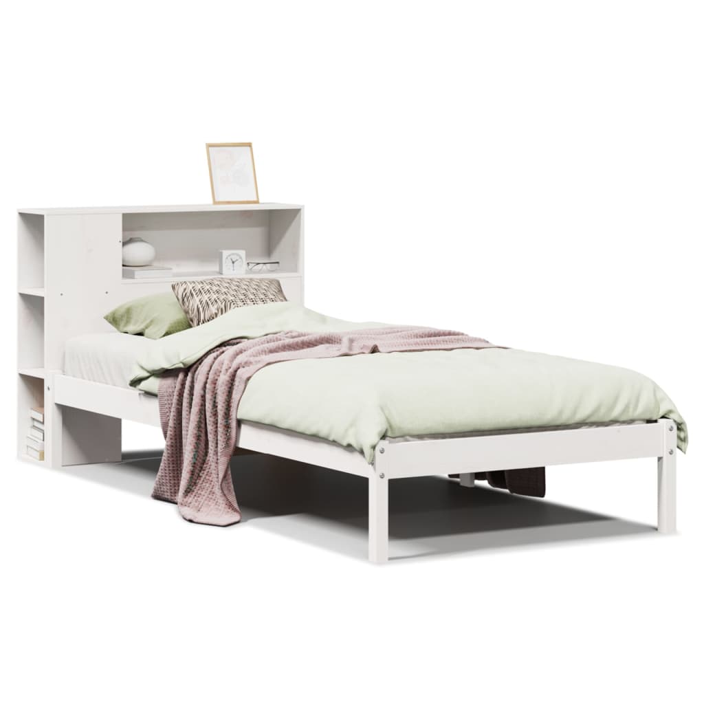 Bookcase Bed without Mattress White 90x190 cm Single Solid Wood Pine - Bargainia.com - 8721158603494 - 3321562