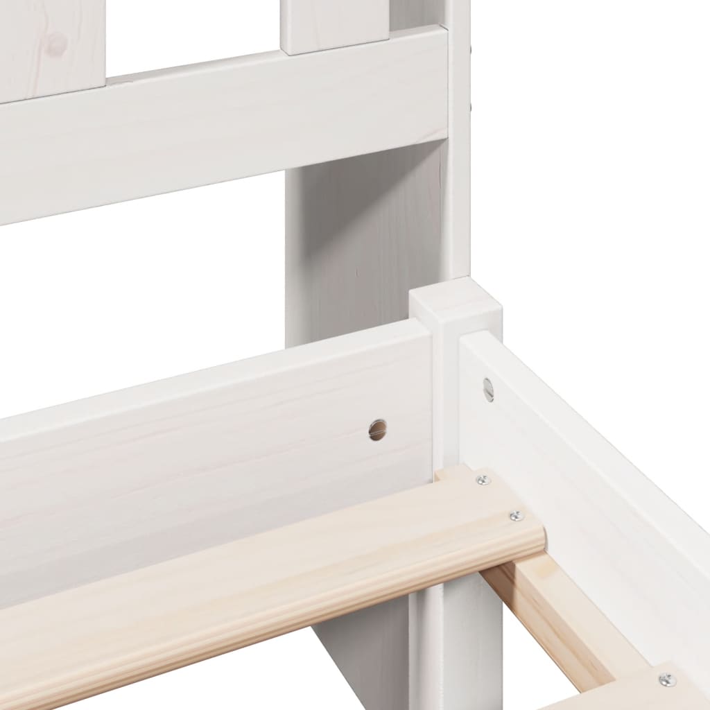 Bookcase Bed without Mattress White 90x190 cm Single Solid Wood Pine - Bargainia.com - 