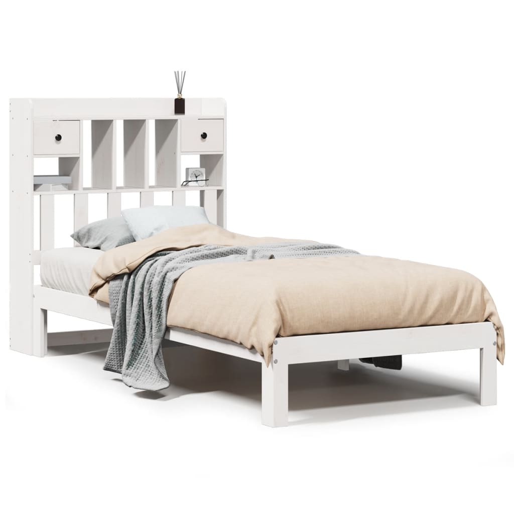 Bookcase Bed without Mattress White 90x190cm Solid Wood Pine - Bargainia.com - 8721158613752 - 3322588
