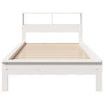 Bookcase Bed without Mattress White 90x200 cm Solid Wood Pine - Bargainia.com - 