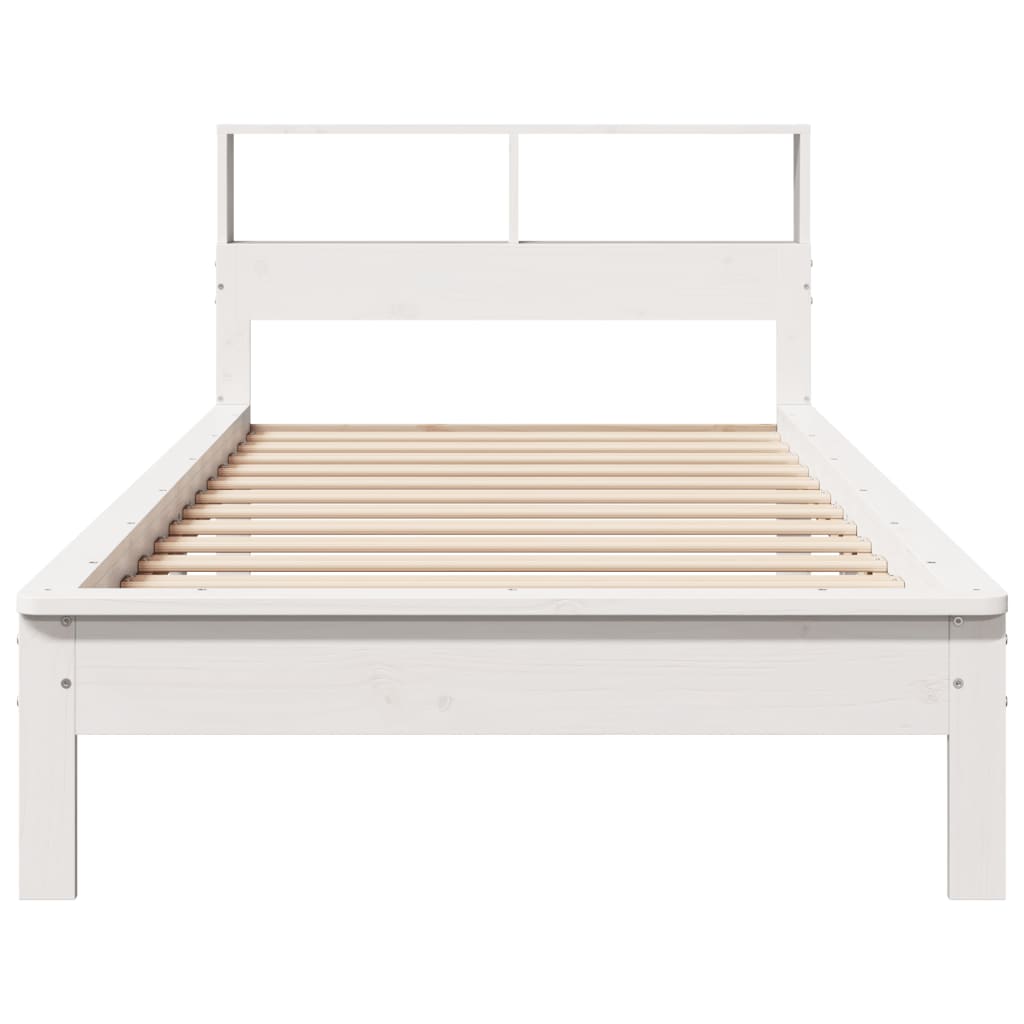 Bookcase Bed without Mattress White 90x200 cm Solid Wood Pine - Bargainia.com - 