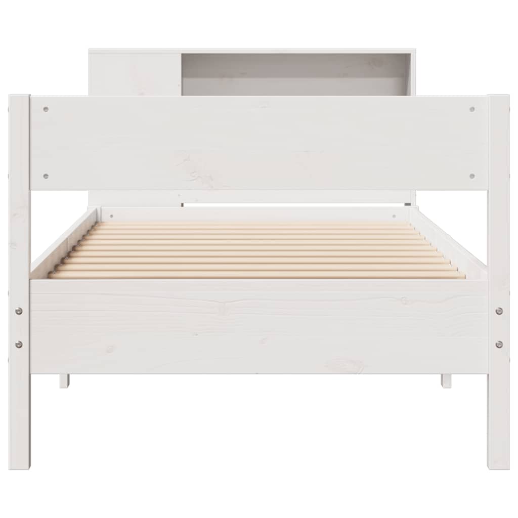 Bookcase Bed without Mattress White 90x200cm Solid Wood Pine - Bargainia.com - 8721158617545 - 3322967