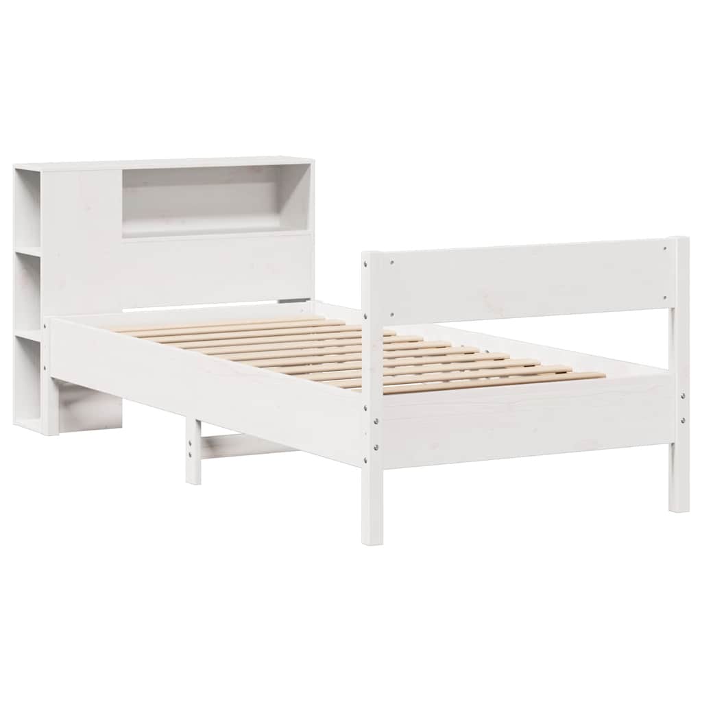 Bookcase Bed without Mattress White 90x200cm Solid Wood Pine - Bargainia.com - 8721158617545 - 3322967