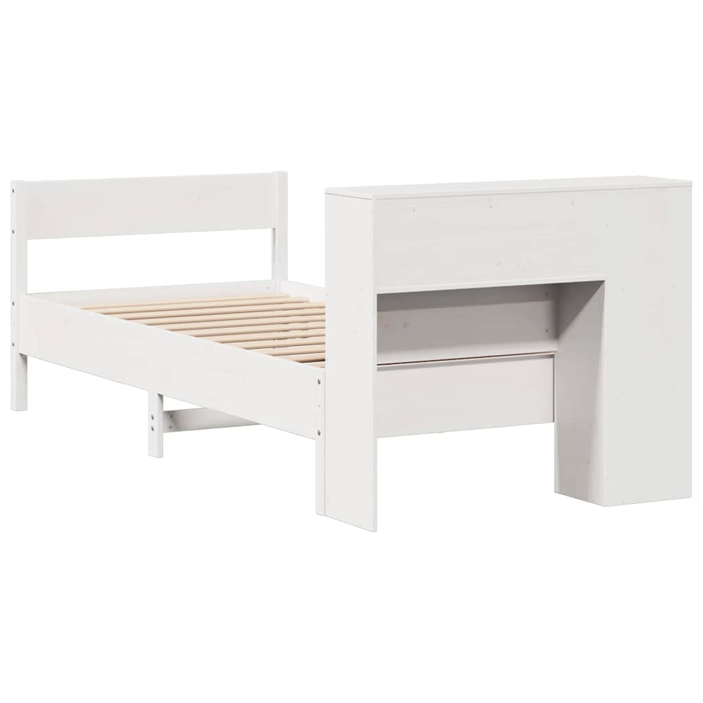Bookcase Bed without Mattress White 90x200cm Solid Wood Pine - Bargainia.com - 8721158617545 - 3322967