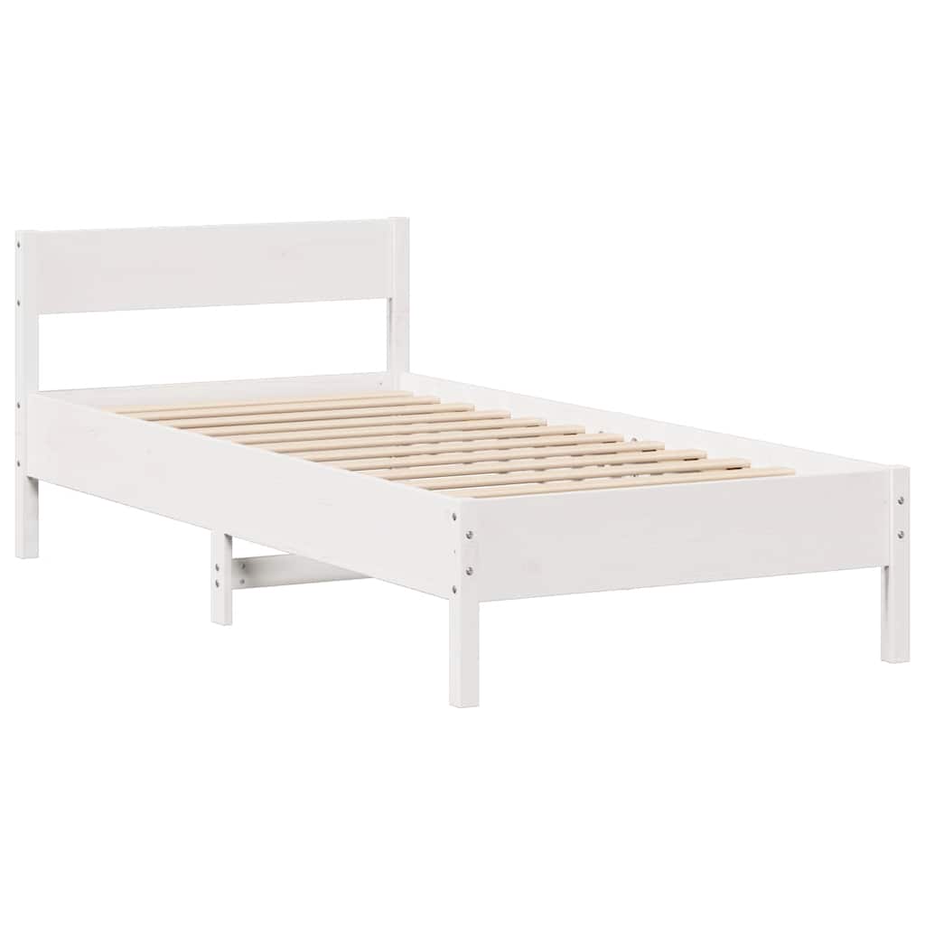 Bookcase Bed without Mattress White 90x200cm Solid Wood Pine - Bargainia.com - 8721158617545 - 3322967