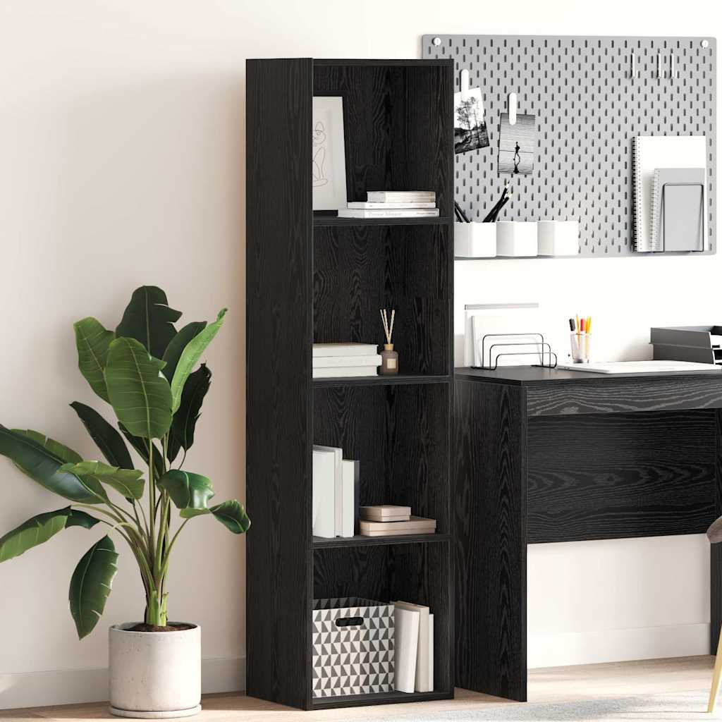 Bookcase Black oak 40 x 30 x 152 cm Engineered Wood - Bargainia.com - 