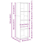 Bookcase Black oak 40 x 30 x 152 cm Engineered Wood - Bargainia.com - 