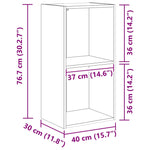 Bookcase Black oak 40 x 30 x 77 cm Engineered Wood - Bargainia.com - 