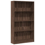 Bookcase Brown Oak 80x24x143 cm Engineered Wood - Bargainia.com - 