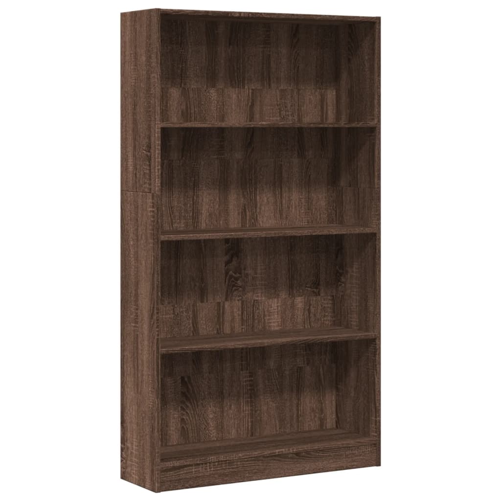 Bookcase Brown Oak 80x24x143 cm Engineered Wood - Bargainia.com - 