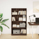 Bookcase Brown Oak 80x24x143 cm Engineered Wood - Bargainia.com - 
