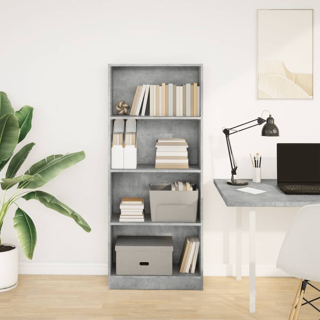 Bookcase Concrete Grey 60x24x143 cm Engineered Wood - Bargainia.com - 8721158507235 - 857815