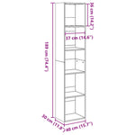 Bookcase Grey Sonoma 40x30x189 cm Engineered Wood - Bargainia.com - 