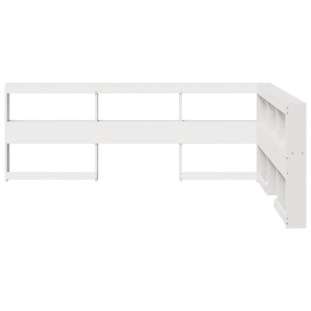 Bookcase Headboard L - Shaped White 140 cm Solid Wood Pine - Bargainia.com - 8721158637406 - 859266