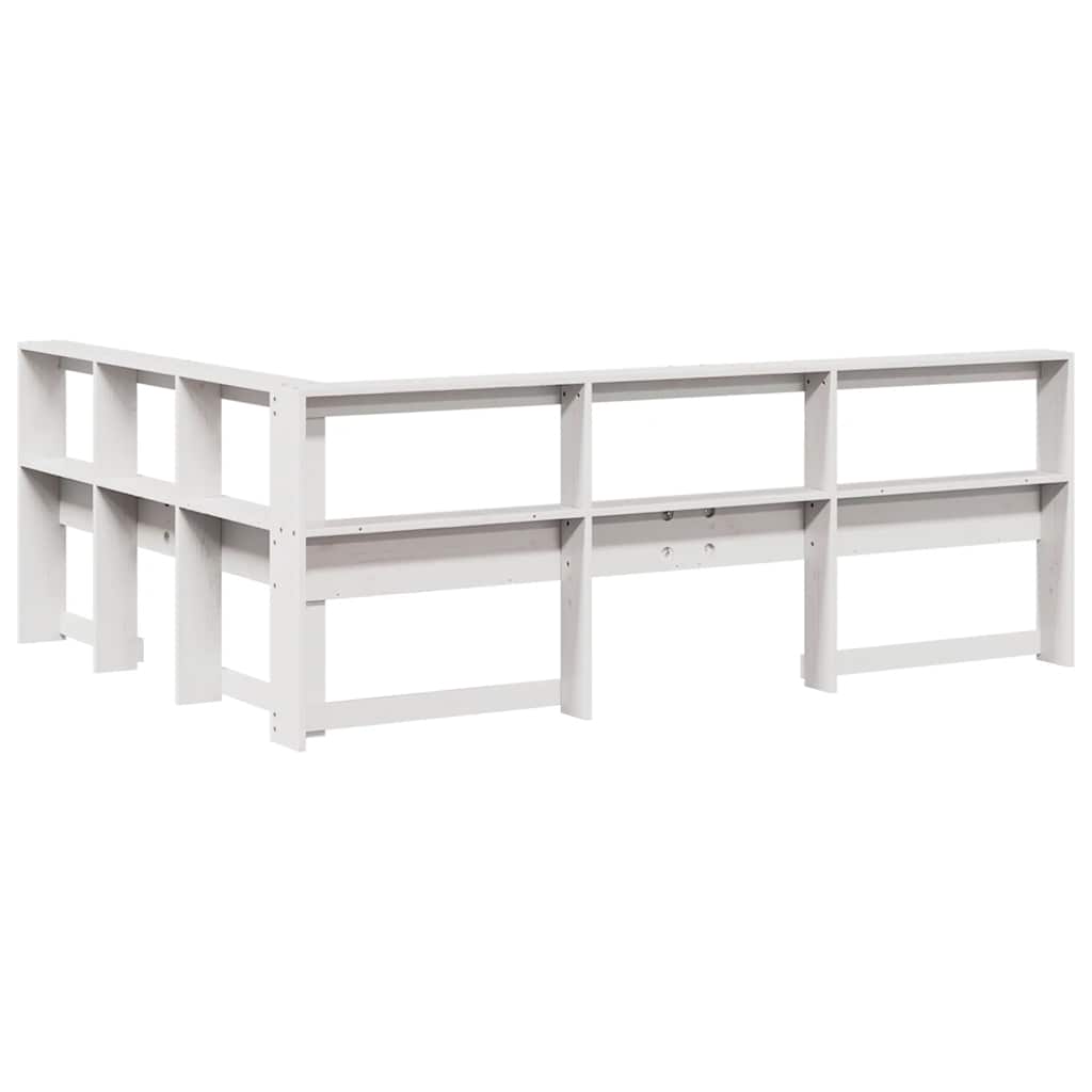 Bookcase Headboard L - Shaped White 140 cm Solid Wood Pine - Bargainia.com - 8721158637406 - 859266