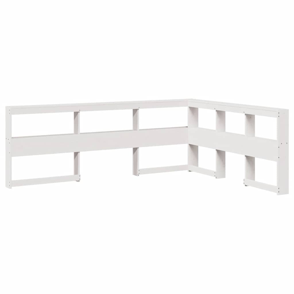 Bookcase Headboard L - Shaped White 140 cm Solid Wood Pine - Bargainia.com - 8721158637406 - 859266