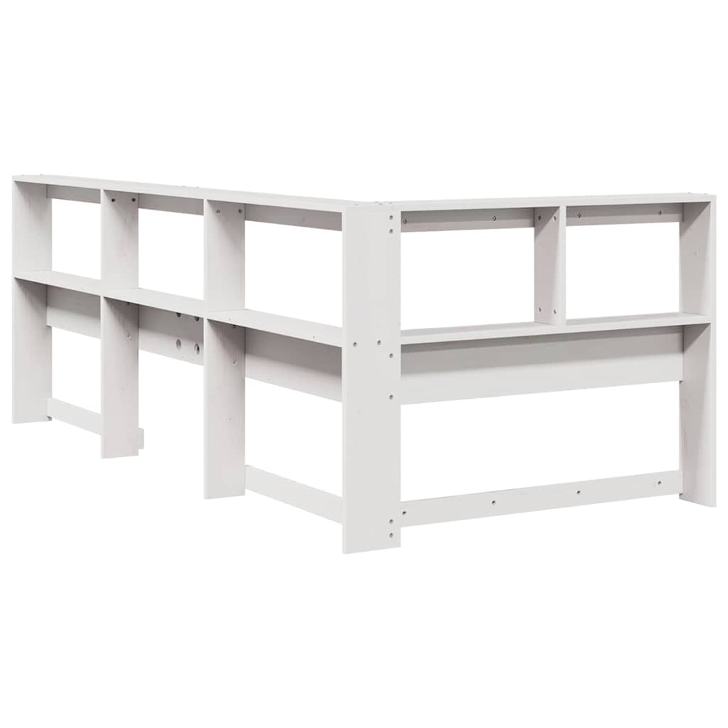 Bookcase Headboard L - Shaped White 90 cm Solid Wood Pine - Bargainia.com - 8721158637499 - 859275