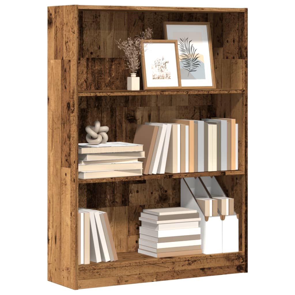 Bookcase Old Wood 80x24x109 cm Engineered Wood - Bargainia.com - 