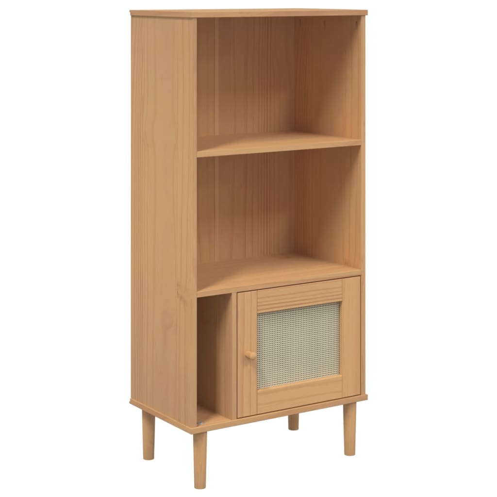 Bookcase SENJA Rattan Look Brown 60x35x130 cm Solid Wood Pine - Bargainia.com - 8721012134744 - 358058
