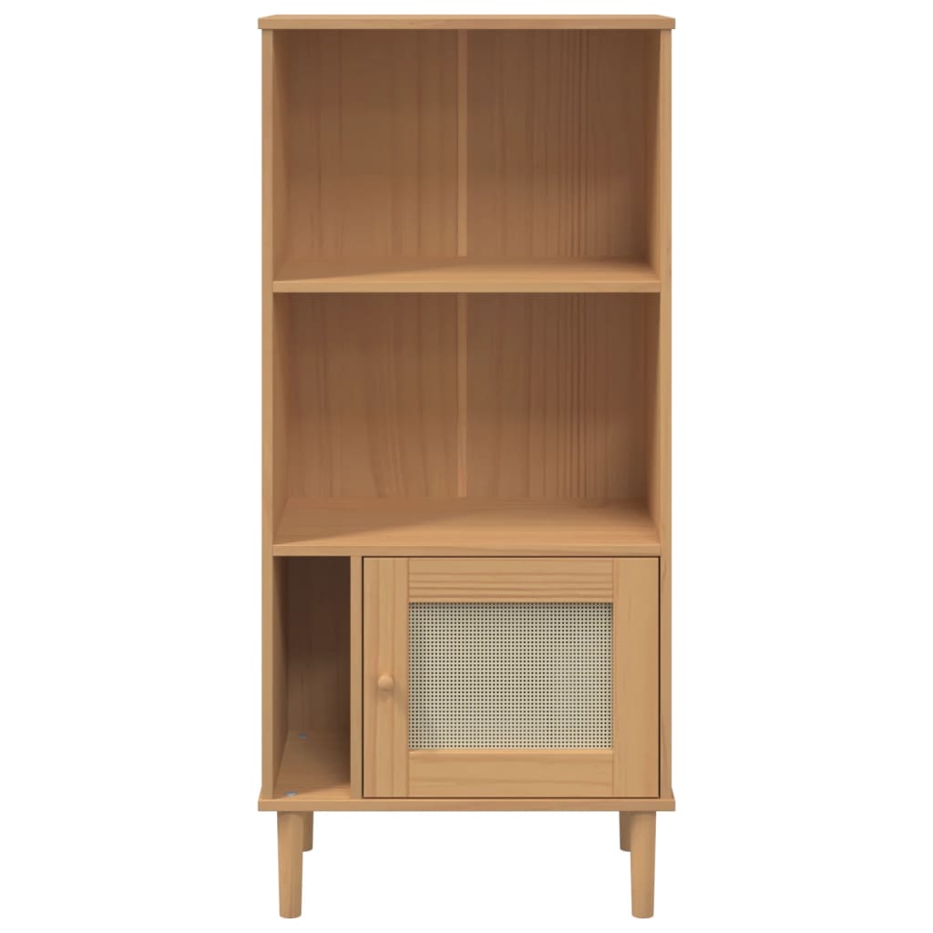 Bookcase SENJA Rattan Look Brown 60x35x130 cm Solid Wood Pine - Bargainia.com - 8721012134744 - 358058