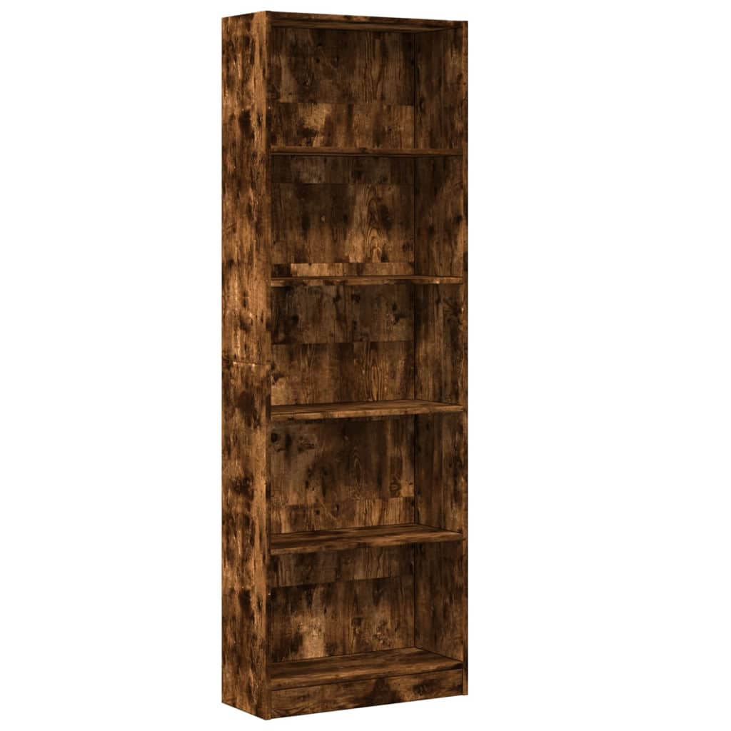 Bookcase Smoked Oak 60x24x176 cm Engineered Wood - Bargainia.com - 8721158507334 - 857825