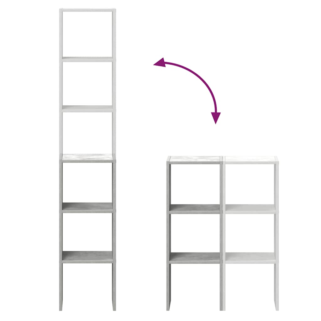 Bookcases 2 pcs Stackable Concrete Grey 30x30x80 cm Engineered Wood - Bargainia.com - 8721158576897 - 858810