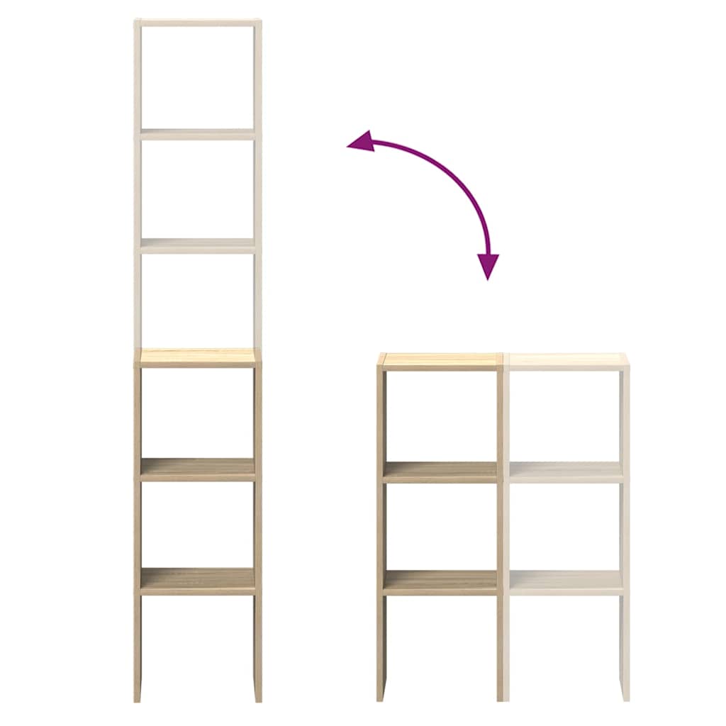 Bookcases 2 pcs Stackable Sonoma Oak 30x30x80 cm Engineered Wood - Bargainia.com - 