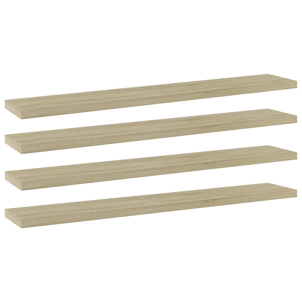 Bookshelf Boards 4 pcs Sonoma Oak 60x10x1.5 cm Engineered Wood - Bargainia.com - 