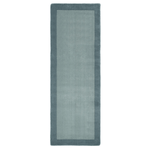Bordered Duck Egg Blue Wool Rug - Bargainia.com - 