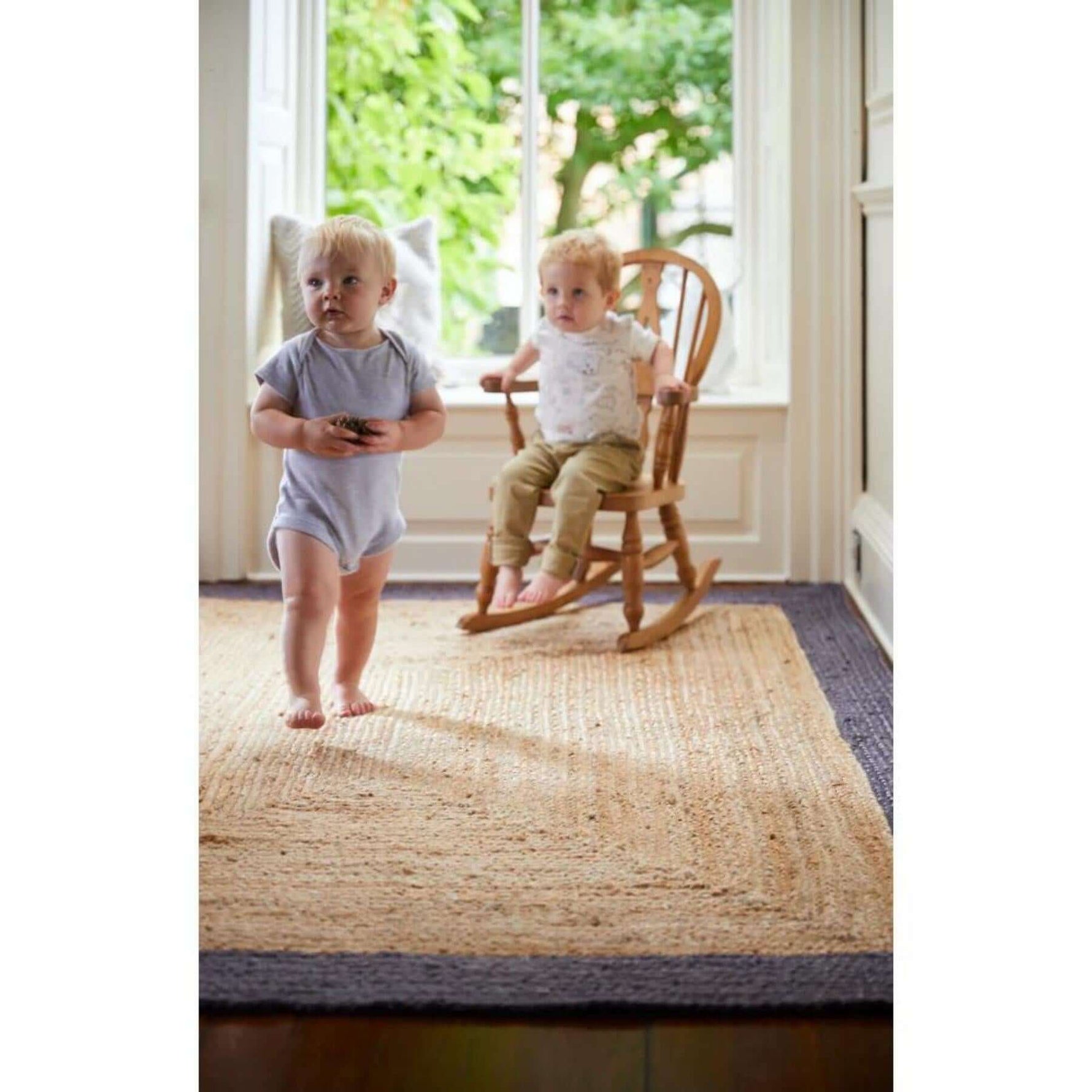 Bordered Grey Jute Rug - Bargainia.com - 